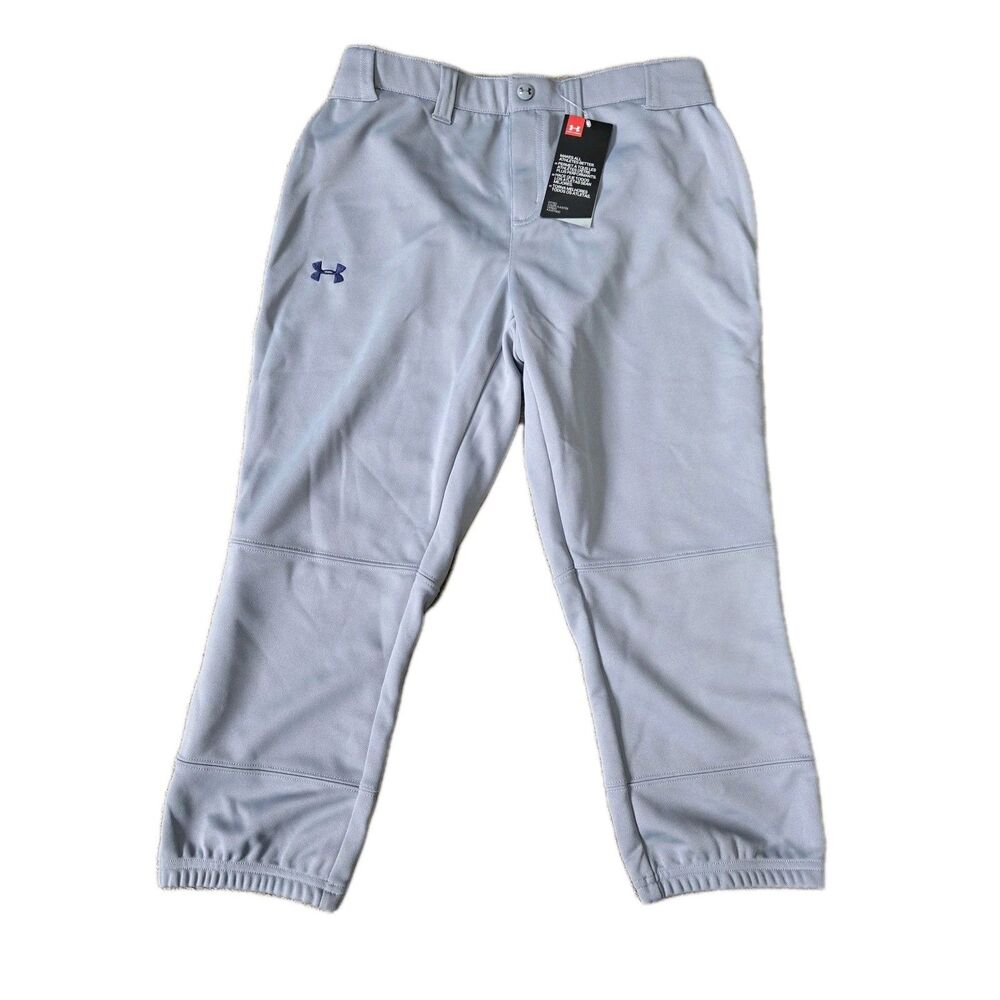Under Armour Softball Pants Womens Size Small Gray Crop Baseball Adult NEW